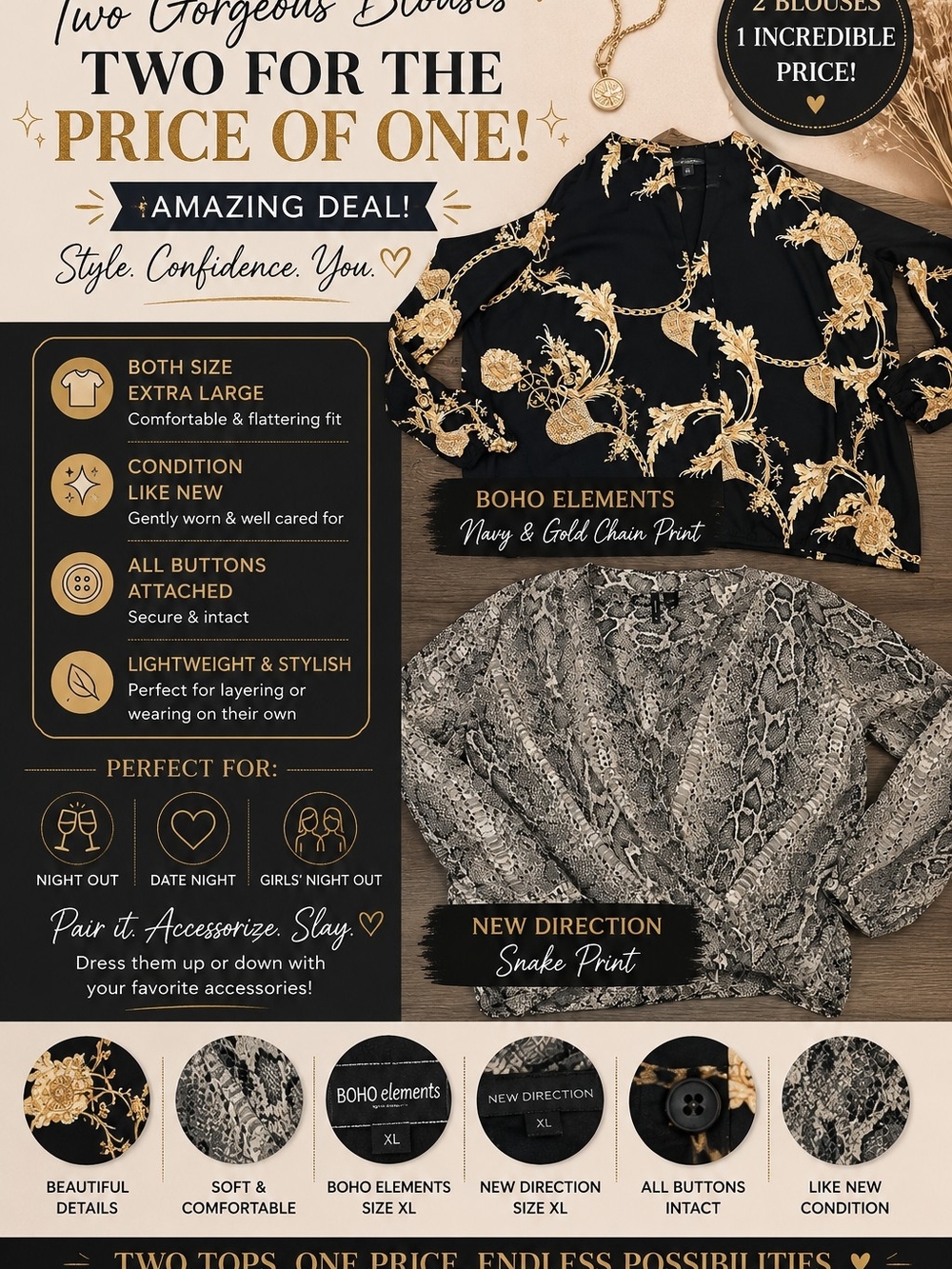 Bold Elements & New Direction Blouses